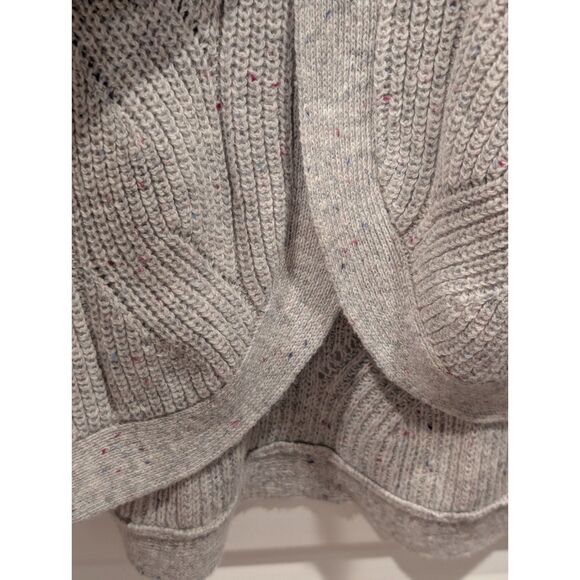 Talbots Chevron Knit Shawl Collar Cardigan L Gray Tweed Grandmacore Cozy Chic - Picture 7 of 7